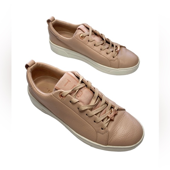 Ted Baker Shoes - Ted Baker Women's Tedah Branded Leather Trainers - Pink EU 36.5/ US6